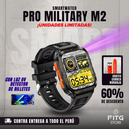 SMARTWATCH MILITARY PRO 9  + Correa Naranja de Regalo